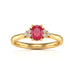 Diamond Trefoil Oval Shape Ruby Engagement Ring in 18ct Gold and Platinum