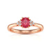 Diamond Trefoil Oval Shape Ruby Engagement Ring in 18ct Gold and Platinum