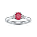 Diamond Trefoil Oval Shape Ruby Engagement Ring in 18ct Gold and Platinum