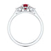 Diamond Trefoil Oval Shape Ruby Engagement Ring in 18ct Gold and Platinum