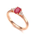 Diamond Trefoil Oval Shape Ruby Engagement Ring in 18ct Gold and Platinum