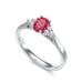 Diamond Trefoil Oval Shape Ruby Engagement Ring in 18ct Gold and Platinum