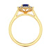 Oval Shape Blue Sapphire Engagement Ring - Diamond Halo Cluster in 18ct Gold and Platinum- Princess Diana Inspired