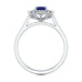 Oval Shape Blue Sapphire Engagement Ring - Diamond Halo Cluster in 18ct Gold and Platinum- Princess Diana Inspired