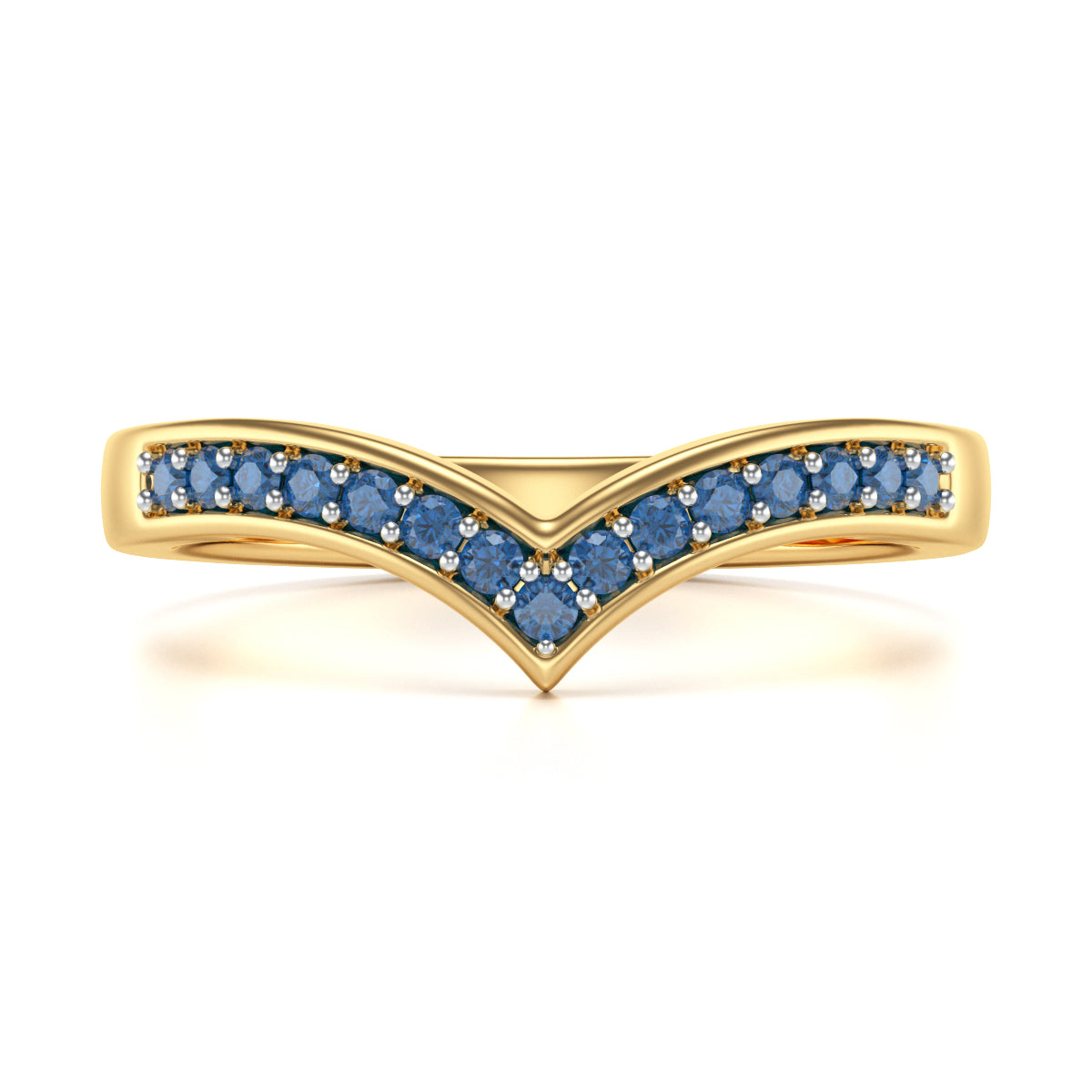 Blue Sapphire Wishbone Ring