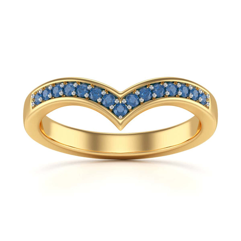 Blue Sapphire Wishbone Ring