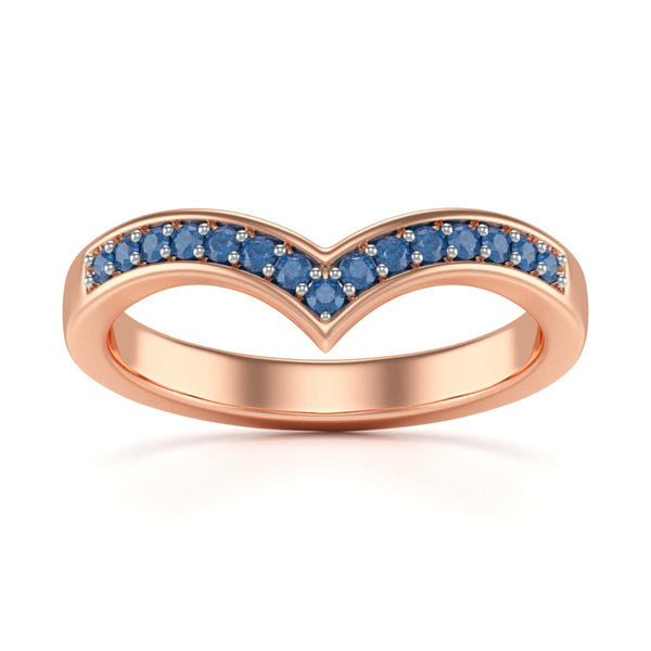 Blue Sapphire Wishbone Ring