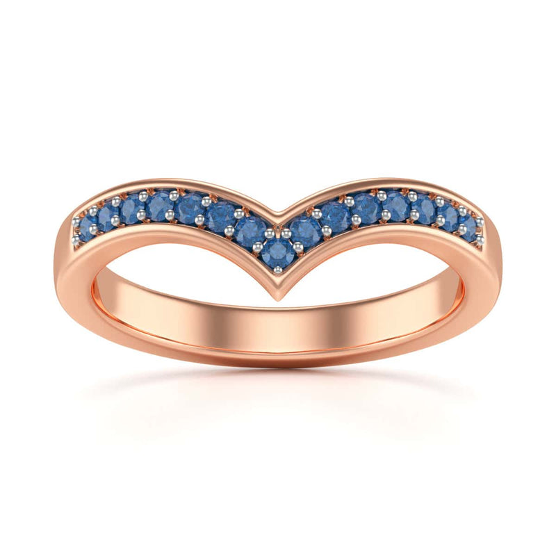 Blue Sapphire Wishbone Ring