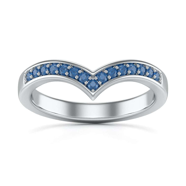 Blue Sapphire Wishbone Ring