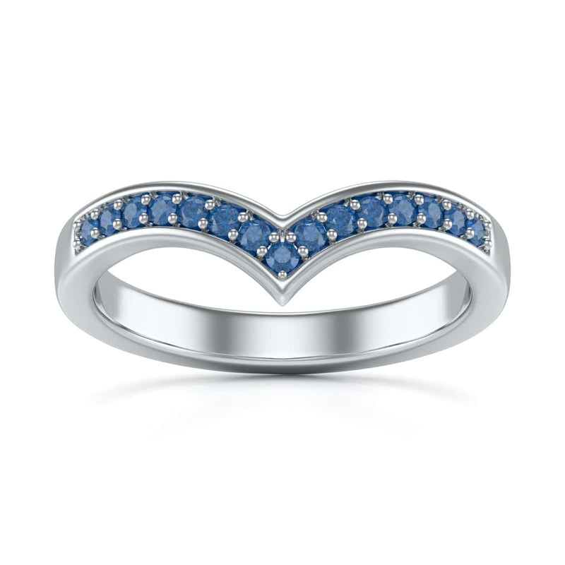 Blue Sapphire Wishbone Ring