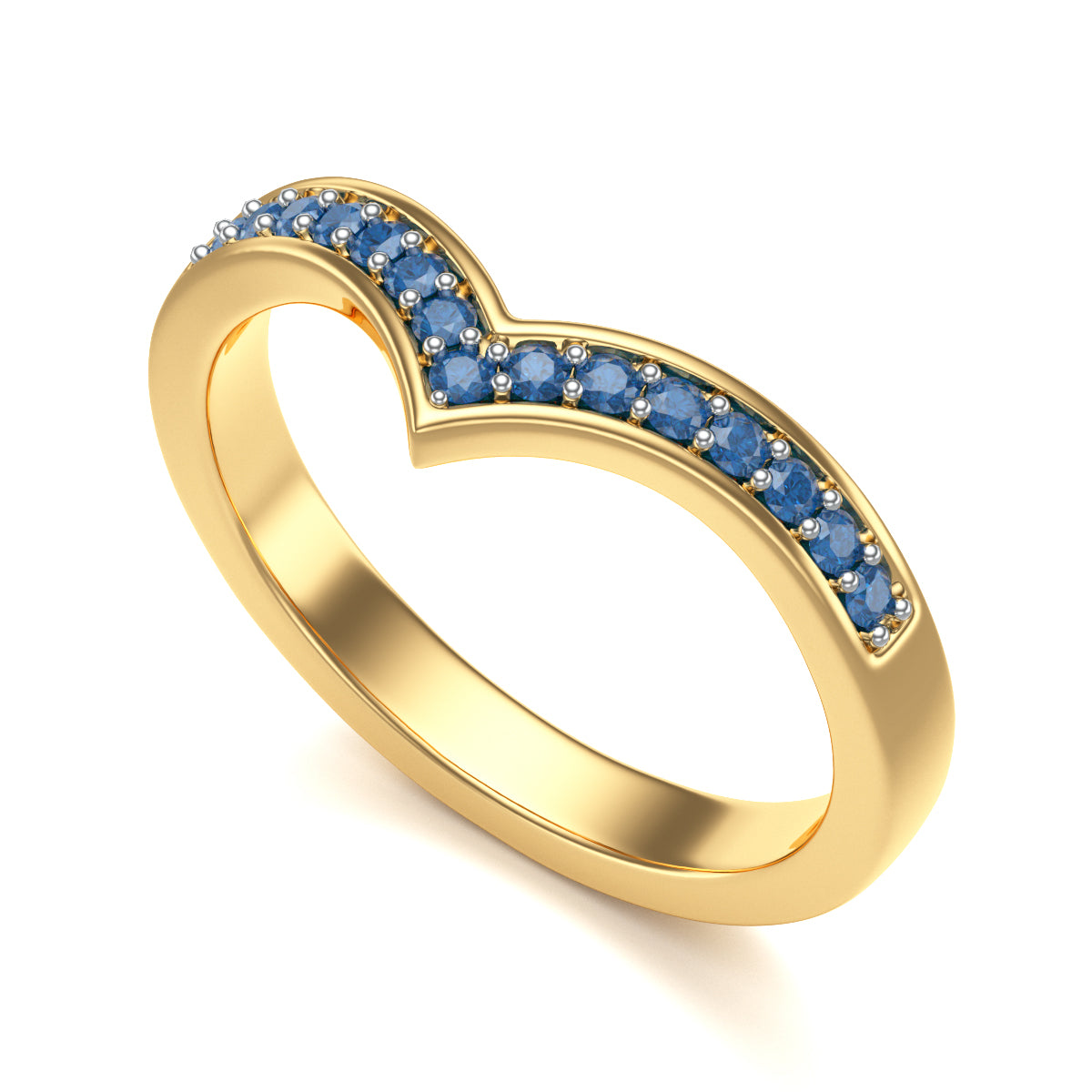 Blue Sapphire Wishbone Ring