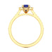 Pear Shape Blue Sapphire Engagement Ring - Diamond Halo in 18ct Gold and Platinum