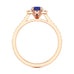 Pear Shape Blue Sapphire Engagement Ring - Diamond Halo in 18ct Gold and Platinum