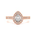 18ct Gold Halo Diamond Engagement Ring - Pear Shaped