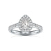18ct Gold Halo Diamond Engagement Ring - Pear Shaped