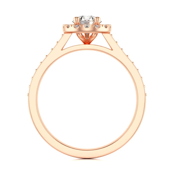 18ct Gold Halo Diamond Engagement Ring - Pear Shaped