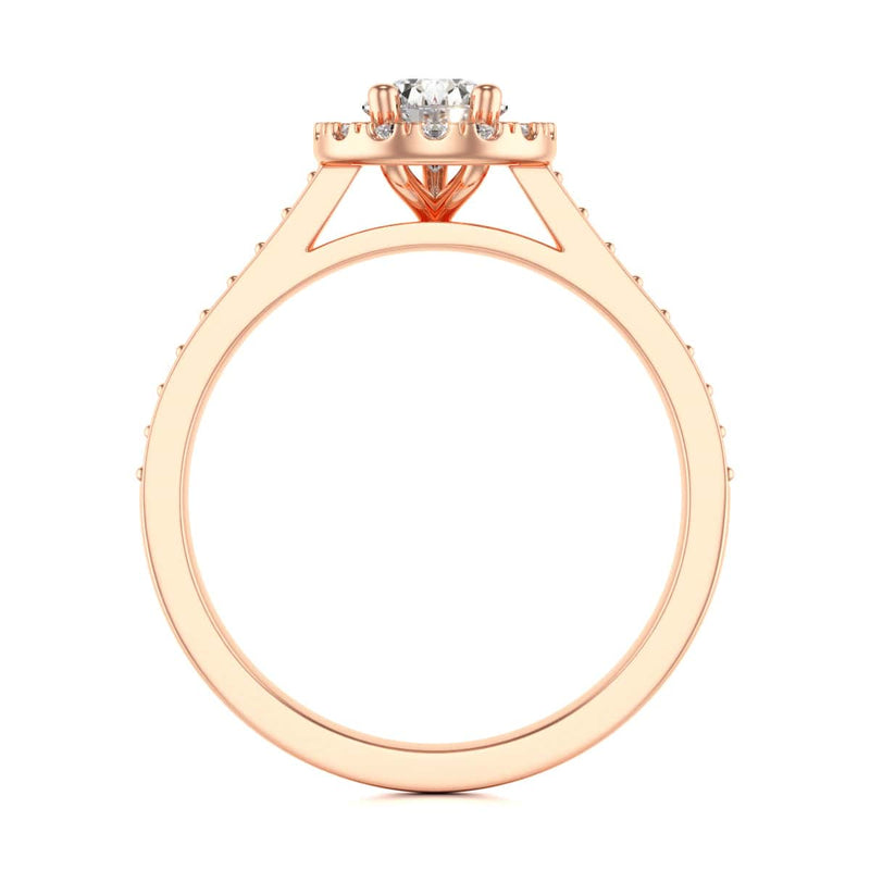 18ct Gold Halo Diamond Engagement Ring - Pear Shaped