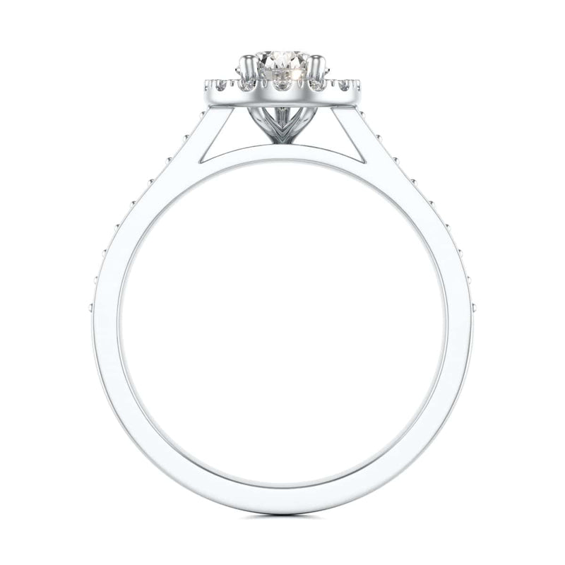 18ct Gold Halo Diamond Engagement Ring - Pear Shaped