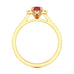 Pear Shape Ruby Engagement Ring - Diamond Halo in 18ct Gold and Platinum