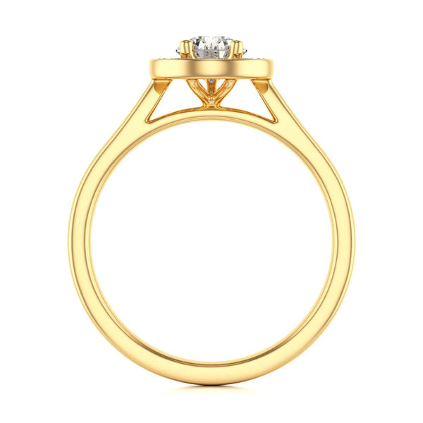 18ct Gold Halo Diamond Engagement Ring - Pear Shaped