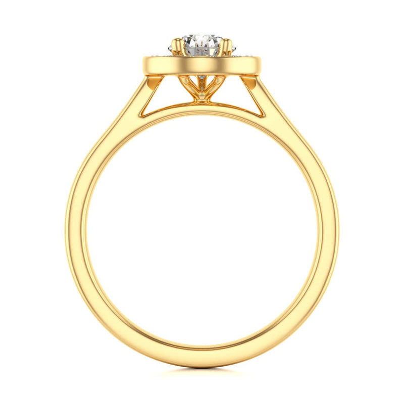 18ct Gold Halo Diamond Engagement Ring - Pear Shaped