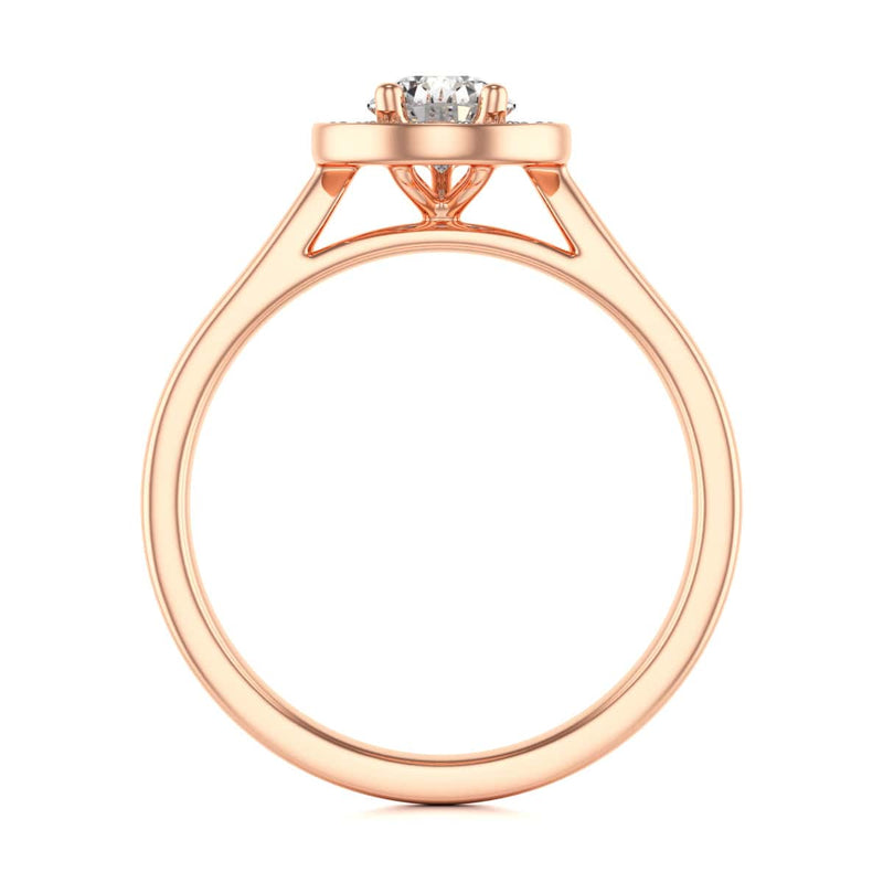 18ct Gold Halo Diamond Engagement Ring - Pear Shaped