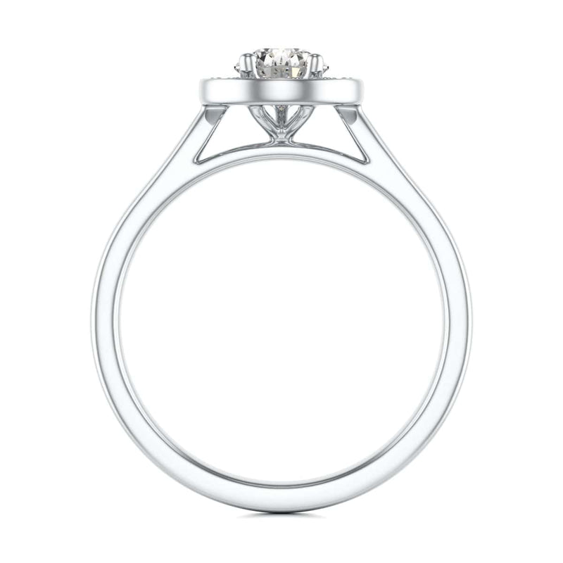 18ct Gold Halo Diamond Engagement Ring - Pear Shaped