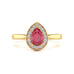 Pear Shape Halo Ruby Engagement Ring - Diamond in 18ct Gold and Platinum