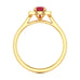Pear Shape Halo Ruby Engagement Ring - Diamond in 18ct Gold and Platinum