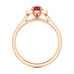 Pear Shape Halo Ruby Engagement Ring - Diamond in 18ct Gold and Platinum