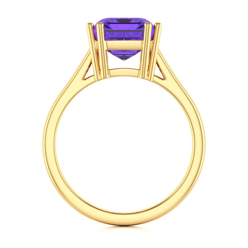 Emerald Cut Amethyst Solitaire Dress Ring
