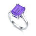Emerald Cut Amethyst Solitaire Dress Ring