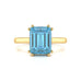Emerald Cut Blue Topaz Solitaire Dress Ring