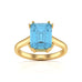 Emerald Cut Blue Topaz Solitaire Dress Ring