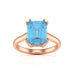 Emerald Cut Blue Topaz Solitaire Dress Ring
