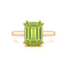 Emerald Cut Peridot Solitaire Dress Ring