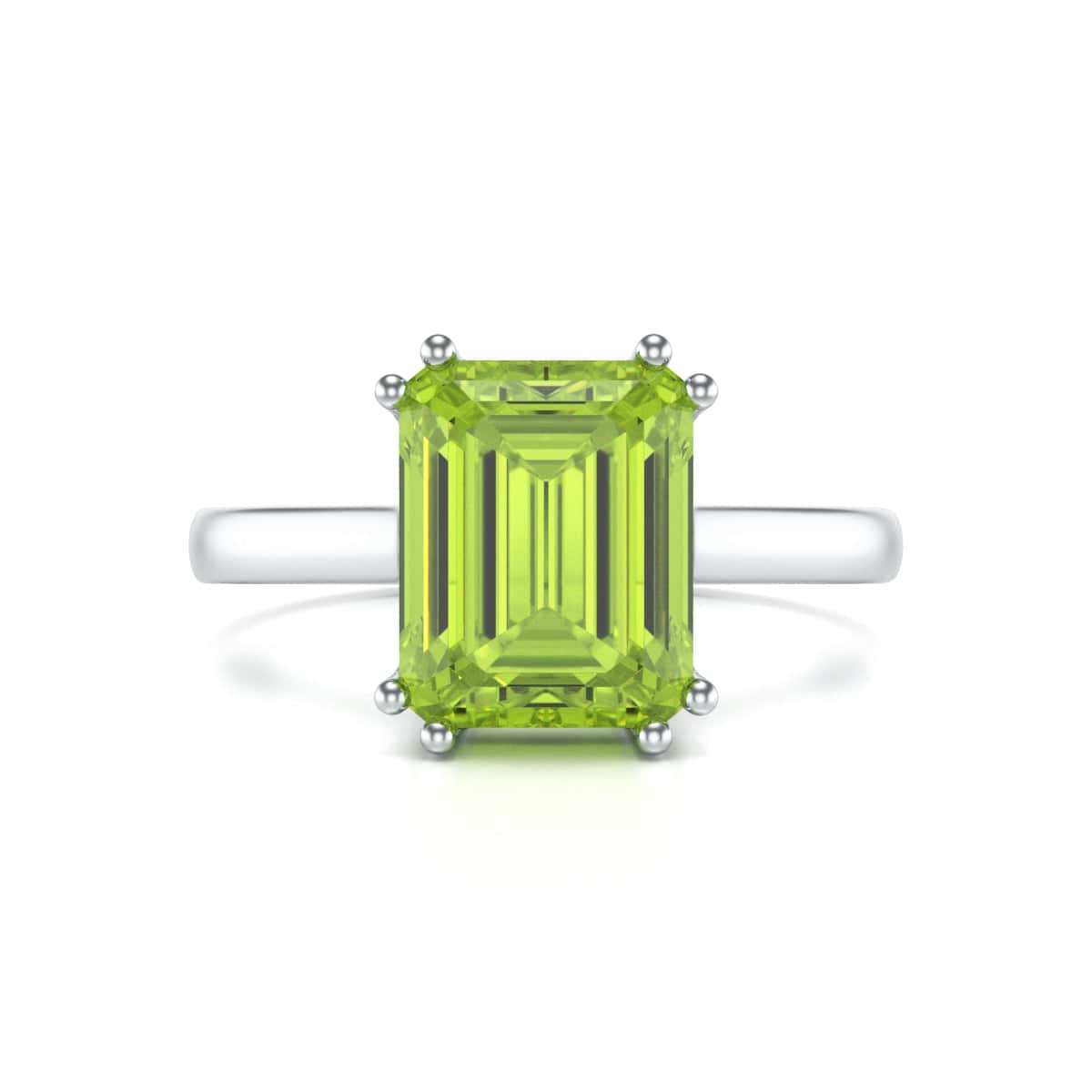 Emerald Cut Peridot Solitaire Dress Ring - Manna Jewellers Ltd Emerald Cut Peridot Solitaire Dress Ring - Manna Jewellers Ltd