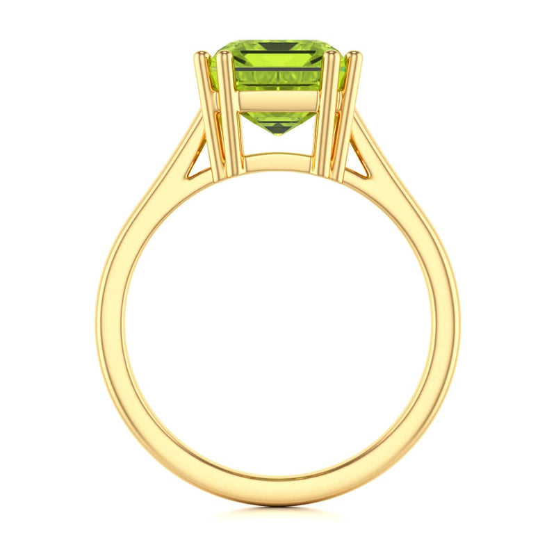 Emerald Cut Peridot Solitaire Dress Ring