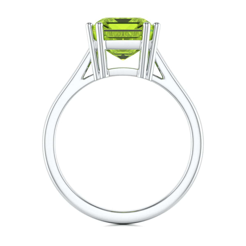 Emerald Cut Peridot Solitaire Dress Ring