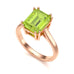 Emerald Cut Peridot Solitaire Dress Ring