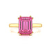 Emerald Cut Pink Topaz Solitaire Dress Ring