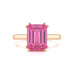 Emerald Cut Pink Topaz Solitaire Dress Ring