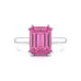 Emerald Cut Pink Topaz Solitaire Dress Ring
