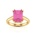 Emerald Cut Pink Topaz Solitaire Dress Ring