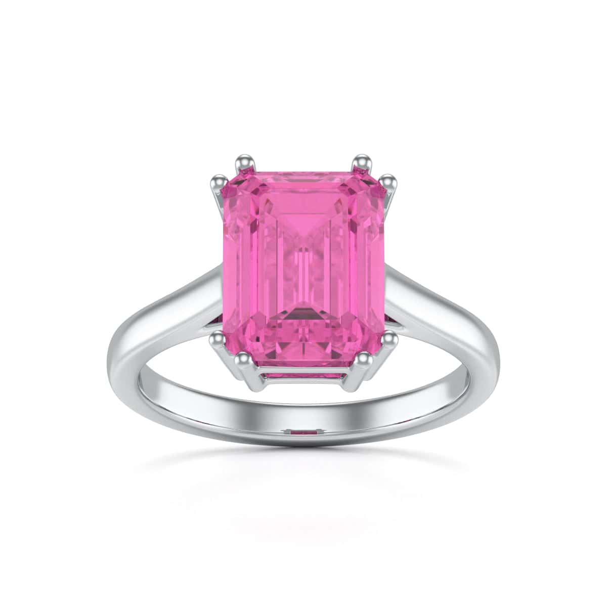 Emerald Cut Pink Topaz Solitaire Dress Ring Manna Jewellers Ltd