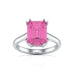 Emerald Cut Pink Topaz Solitaire Dress Ring