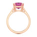 Emerald Cut Pink Topaz Solitaire Dress Ring