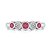 Diamond Rubover Ruby Half Eternity Ring in 18ct Gold and Platinum