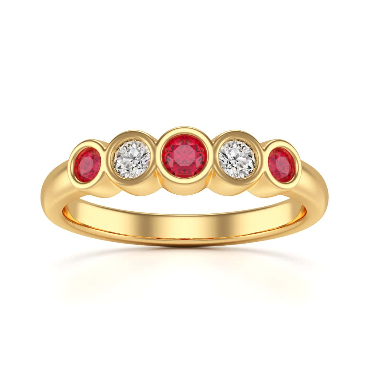 Ruby and Diamond Rubover Ring