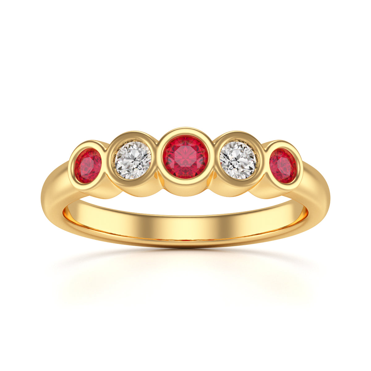 Ruby and Diamond Rubover Ring